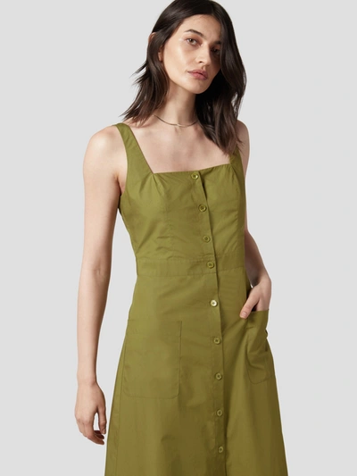 Shop Equipment Aris Cotton Dress In Avocado Green
