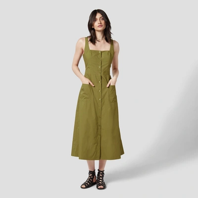 Shop Equipment Aris Cotton Dress In Avocado Green