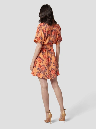 Shop Equipment Adalaide Silk Dress In Orange Cantaloupe Multi
