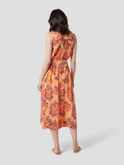 Shop Equipment Illumina Silk Dress In Orange Cantaloupe Multi
