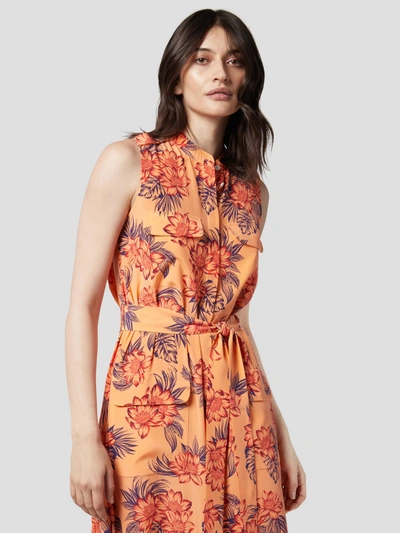 Shop Equipment Illumina Silk Dress In Orange Cantaloupe Multi