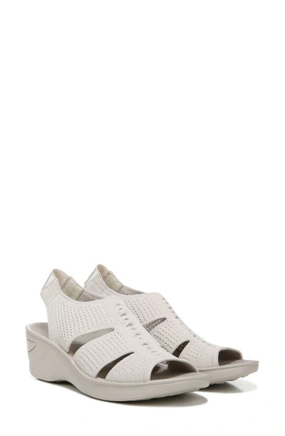Shop Bzees Double Up Wedge Sole In Sand Engineered Knit