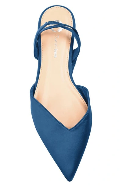 Journee Collection Lace-up Pointed-toe Flat In Blue