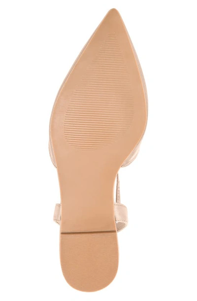 Journee Collection Lace-up Pointed-toe Flat In Nude