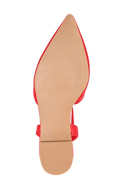 Journee Collection Lace-up Pointed-toe Flat In Red