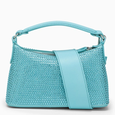 Shop Liu •jo Mini Hobo Bag Light Blue With Strass