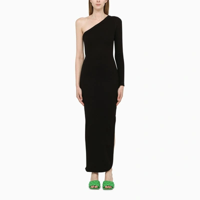Shop Ami Alexandre Mattiussi Long Black One-shoulder Dress