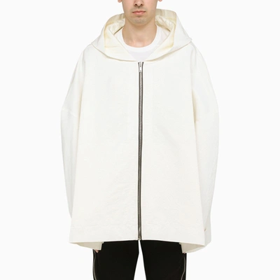 Shop Rick Owens Oversized Off-white Hoodie