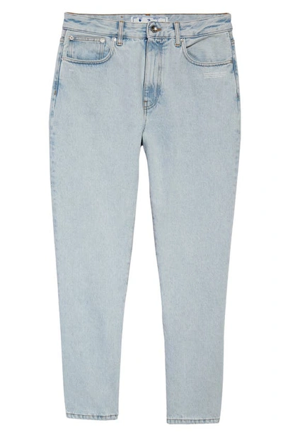 Shop Off-white Corporate Nonstretch Straight Leg Jeans In Blue White