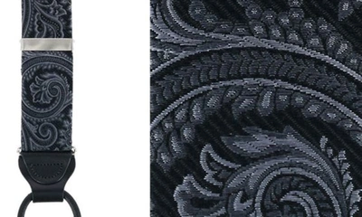 Trafalgar Sobee Paisley Silk Brace And Necktie In Black