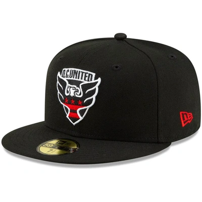 Shop New Era Black D.c. United Primary Logo 59fifty Fitted Hat