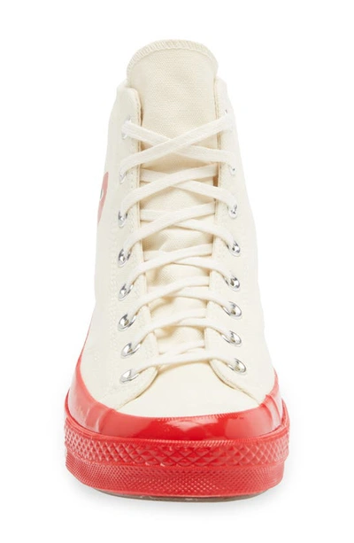 Shop Comme Des Garçons Play X Converse Chuck Taylor® Hidden Heart Red Sole High Top Sneaker In White
