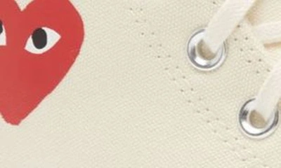 Shop Comme Des Garçons Play X Converse Chuck Taylor® Hidden Heart Red Sole High Top Sneaker In White