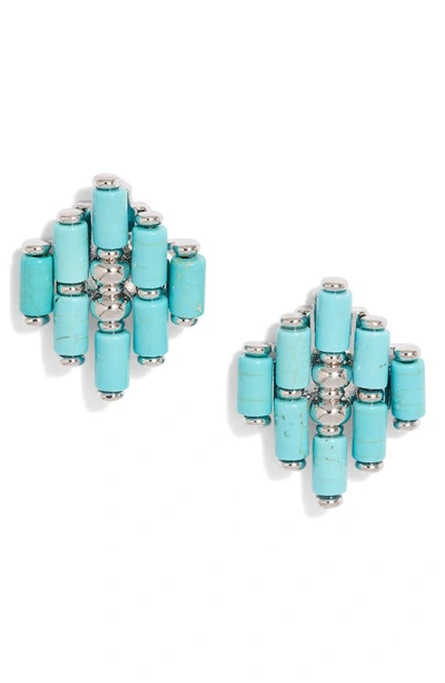 Shop Kendra Scott Ember Statement Stud Earrings In Variegated Turquoise