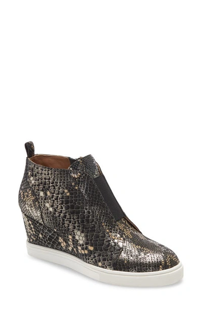 Shop Linea Paolo Felicia Iii Wedge Sneaker In Black Snake Print Leather