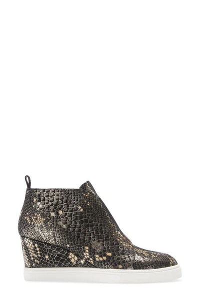 Shop Linea Paolo Felicia Iii Wedge Sneaker In Black Snake Print Leather