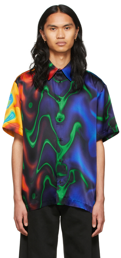 Shop Agr Multicolor Silk Shirt In Black/multi