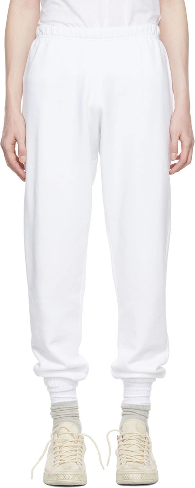 Shop Erl White Cotton Lounge Pants In Optic White