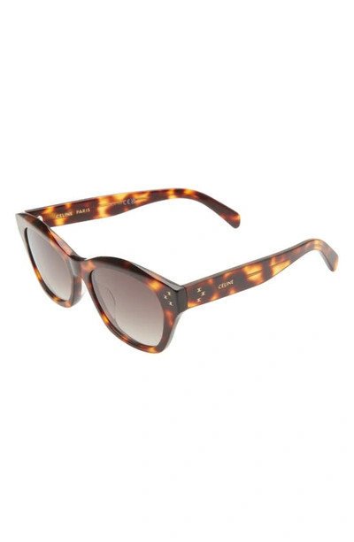 Shop Celine Mini Triomphe 55mm Round Sunglasses In Blonde Havana / Roviex