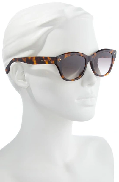 Shop Celine Mini Triomphe 55mm Round Sunglasses In Blonde Havana / Roviex