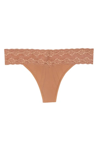 Shop Natori Bliss Perfection Thong In Clay Rose