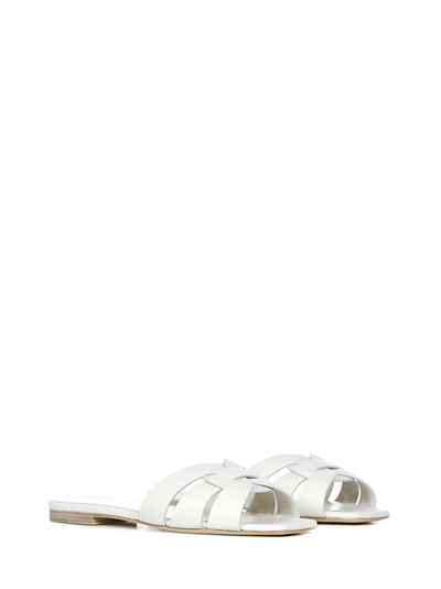 Shop Saint Laurent Tribute Sandals In White