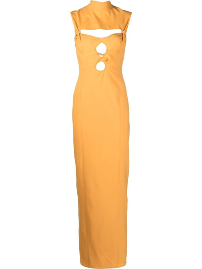 Shop Jacquemus Cut-out Dress In Arancione