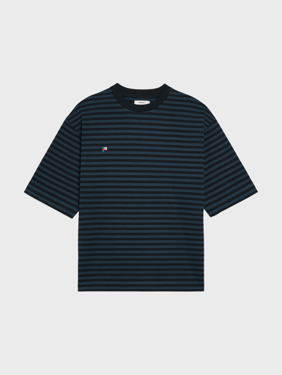 Shop Pangaia Recycled Cotton Stripe Boxy T-shirt — Black Xxl