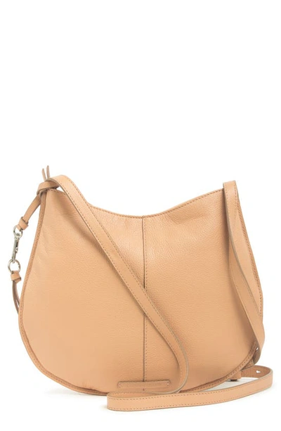 Shop Lucky Brand Brin Large Leather Crossbody Bag In Lt Dusty Sand