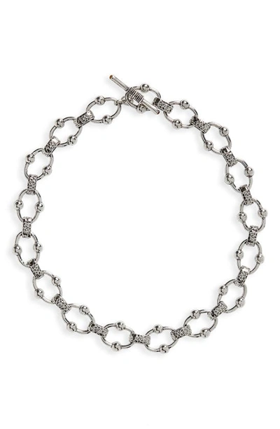 Shop Gas Bijoux Rivage Chain Link Necklace In Silver