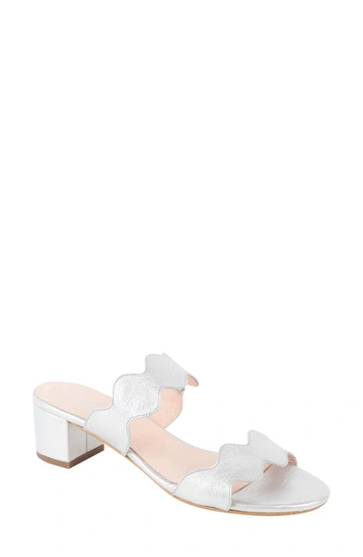 Patricia Green Palm Beach Slide Sandal In Silver Metallic Suede