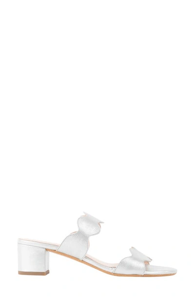 Patricia Green Palm Beach Slide Sandal In Silver Metallic Suede
