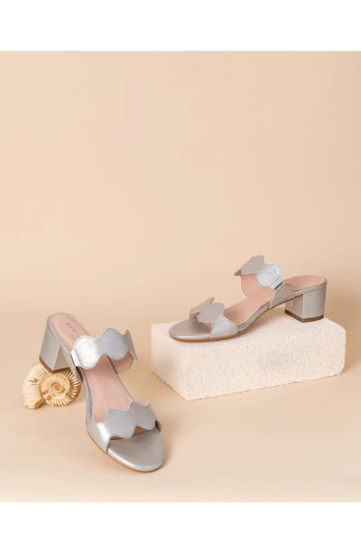 Patricia Green Palm Beach Slide Sandal In Silver Metallic Suede