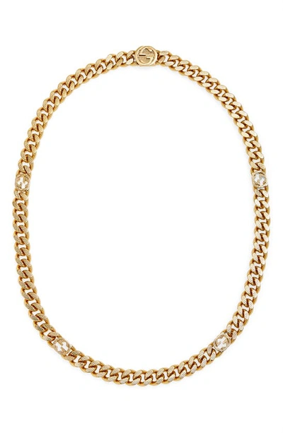 Shop Gucci Interlocking-g Gourmette Necklace In Gold