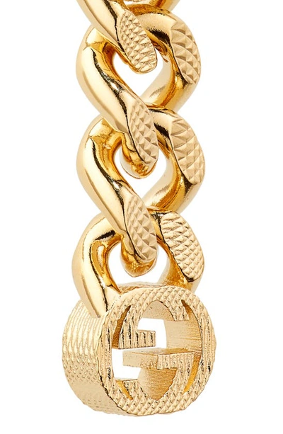 Shop Gucci Interlocking G Curb Chain Drop Earrings In Gold