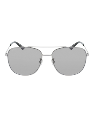 Shop Gucci Aviator-style Metal Sunglasses In Silver