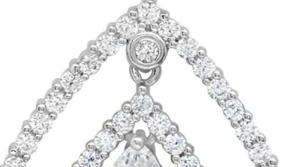 Crislu X Andrew Prince Pear-shaped Double Loop Pendant Necklace In Platinum