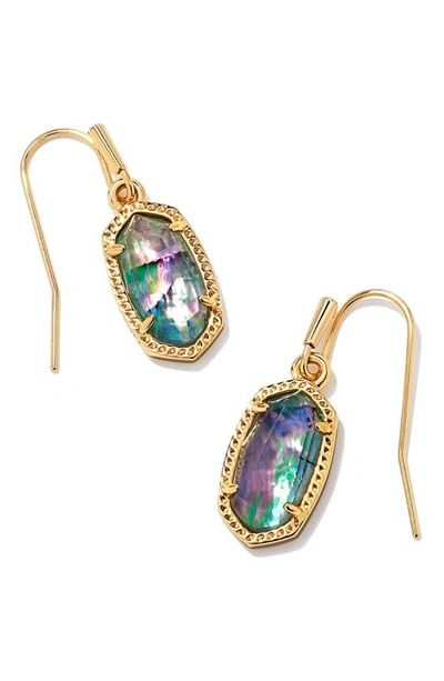 Shop Kendra Scott Lee Small Drop Earrings In Lilac Abalone/ Gold