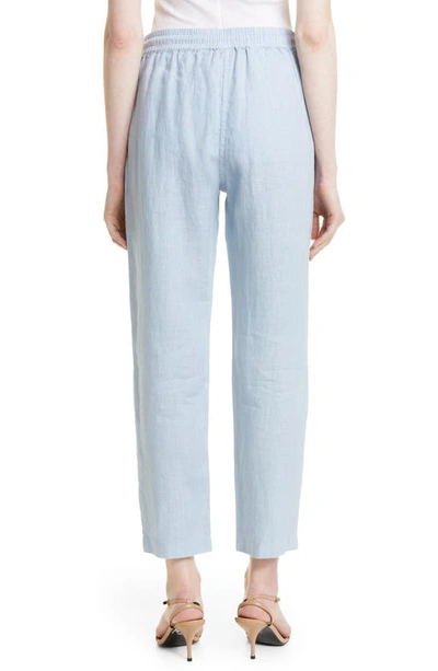 Shop Hugo Boss Tatinia Drawstring Linen Pants In Blue Dust