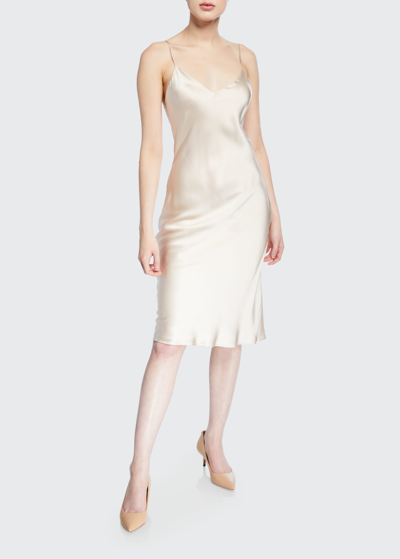 Shop L Agence Jodie V-neck Silk Slip Dress In Blush
