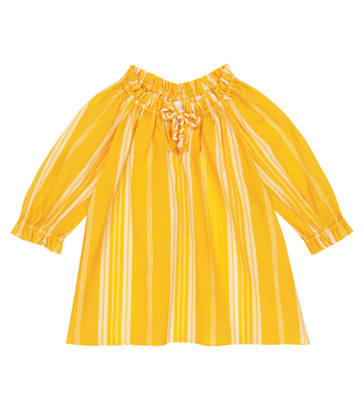 Shop Zimmermann Anneke Striped Cotton Top In Marigold Stripe