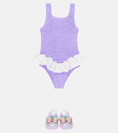 Shop Hunza G Denise Swimsuit In Lilac