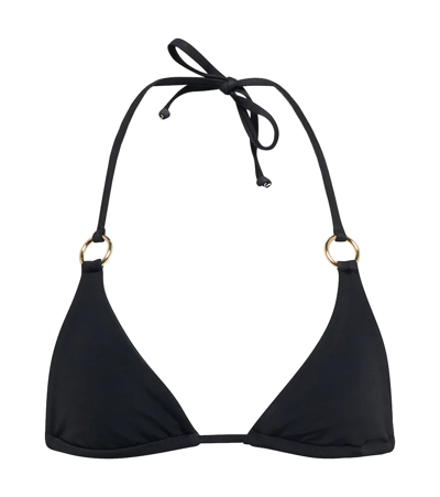 Shop Louisa Ballou Mini Ring Bikini Top In Black