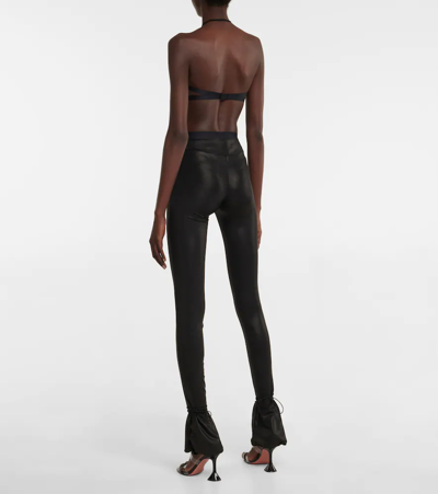 Nensi Dojaka Mesh Halterneck Bra In Black