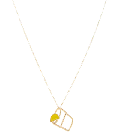 Aliita Drink-charm Necklace In Yellow Lemon