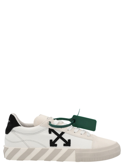 Off-white Vulcanized Suede-trimmed Canvas In White