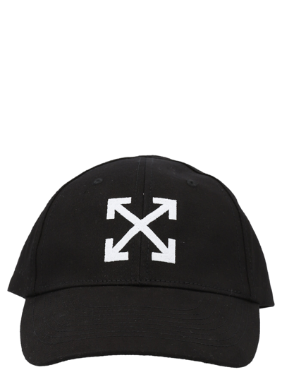 Off-white Arrow Drill Baseball Cap With 3d Embroidery In Black