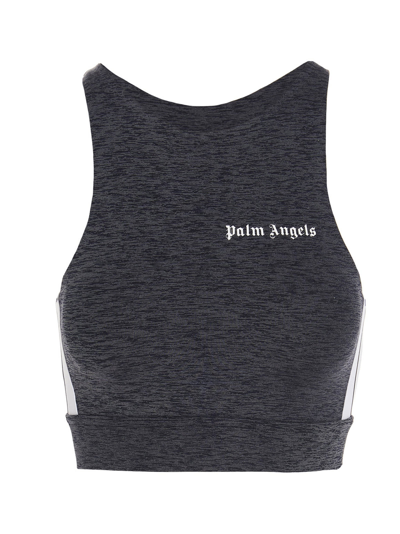 Shop Palm Angels Logo Sporty Top In Gray