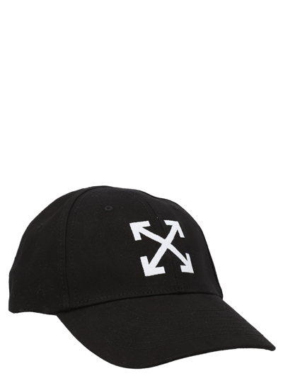 Off-white Arrow Drill Baseball Cap With 3d Embroidery In Black