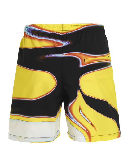 Shop Ambush Printed Beach Shorts In Multicolor